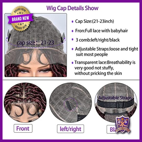 Full Lace Synthetic Wig with Baby Hair Bohemian Locs Curly Braids